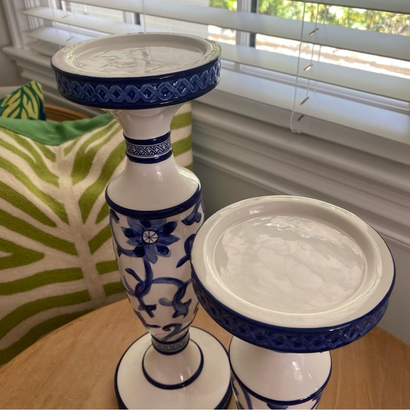 Ralph Lauren Mandarin Blue Candlesticks - Picture 5 of 8